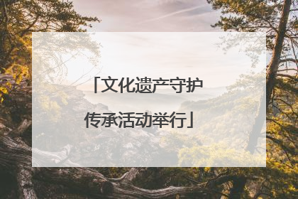 文化遗产守护传承活动举行