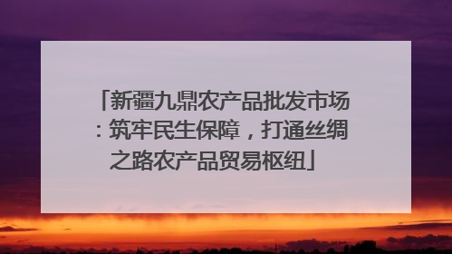 新疆九鼎农产品批发市场：筑牢民生保障，打通丝绸之路农产品贸易枢纽