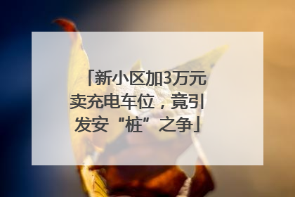 新小区加3万元卖充电车位，竟引发安“桩”之争