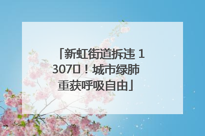 新虹街道拆违 1307㎡！城市绿肺重获呼吸自由