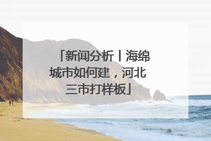 新闻分析丨海绵城市如何建，河北三市打样板