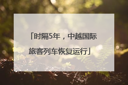 时隔5年，中越国际旅客列车恢复运行