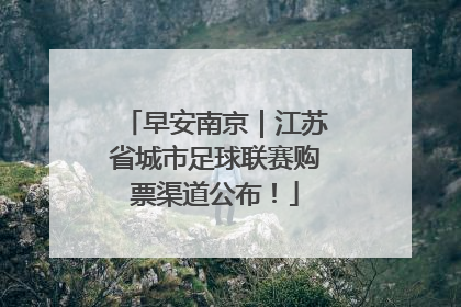 早安南京｜江苏省城市足球联赛购票渠道公布！