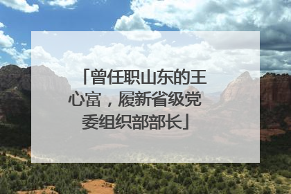 曾任职山东的王心富，履新省级党委组织部部长
