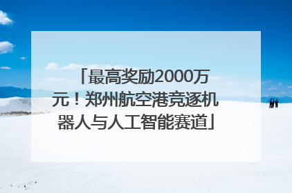 最高奖励2000万元！郑州航空港竞逐机器人与人工智能赛道