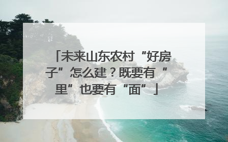 未来山东农村“好房子”怎么建？既要有“里”也要有“面”