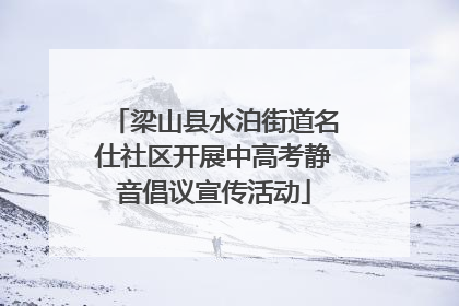 梁山县水泊街道名仕社区开展中高考静音倡议宣传活动