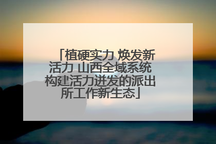 植硬实力 焕发新活力 山西全域系统构建活力迸发的派出所工作新生态