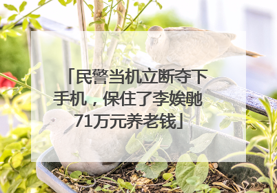 民警当机立断夺下手机，保住了李娭毑71万元养老钱