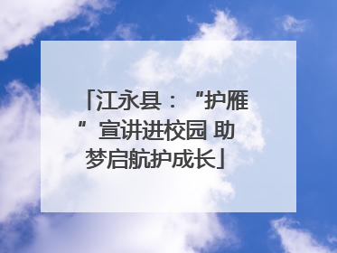 江永县：“护雁”宣讲进校园 助梦启航护成长