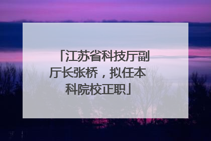 江苏省科技厅副厅长张桥，拟任本科院校正职