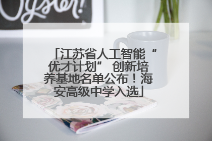 江苏省人工智能“优才计划” 创新培养基地名单公布！海安高级中学入选