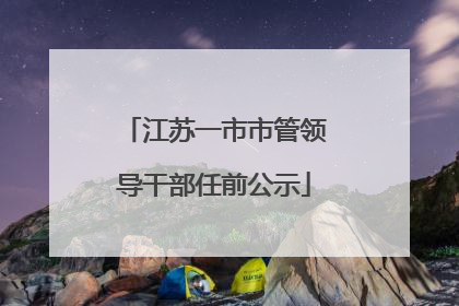 江苏一市市管领导干部任前公示