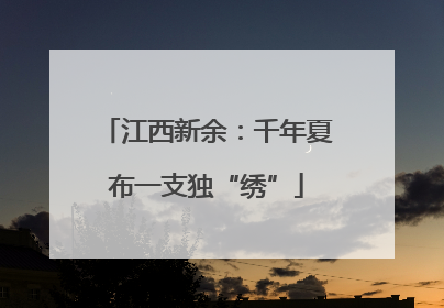 江西新余：千年夏布一支独“绣”