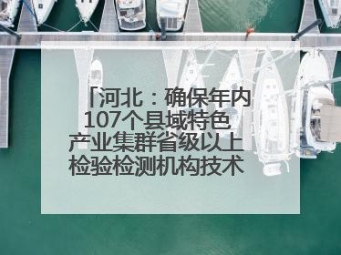 河北：确保年内107个县域特色产业集群省级以上检验检测机构技术服务全覆盖