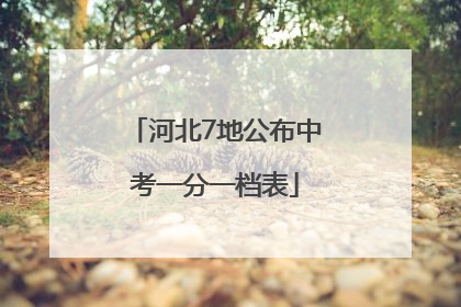 河北7地公布中考一分一档表