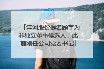 洋河股份提名顾宇为非独立董事候选人，此前刚任公司党委书记
