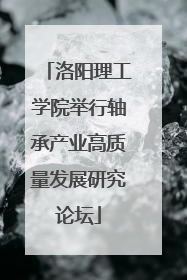 洛阳理工学院举行轴承产业高质量发展研究论坛