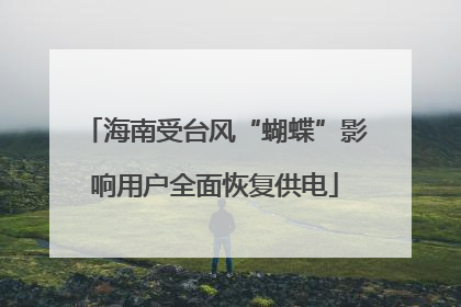 海南受台风“蝴蝶”影响用户全面恢复供电