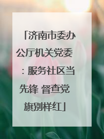 济南市委办公厅机关党委：服务社区当先锋 督查党旗别样红