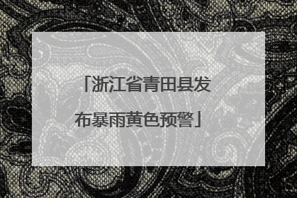 浙江省青田县发布暴雨黄色预警