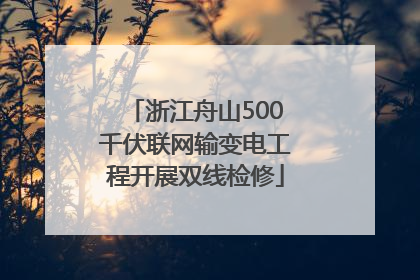 浙江舟山500千伏联网输变电工程开展双线检修
