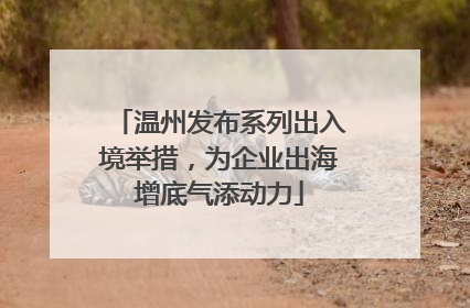温州发布系列出入境举措，为企业出海增底气添动力
