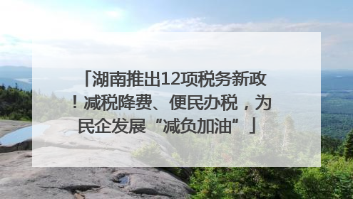 湖南推出12项税务新政！减税降费、便民办税，为民企发展“减负加油”