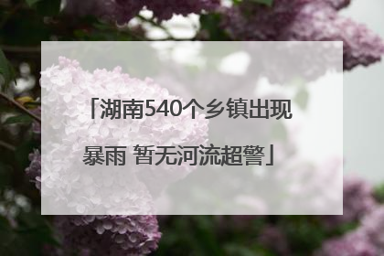 湖南540个乡镇出现暴雨 暂无河流超警