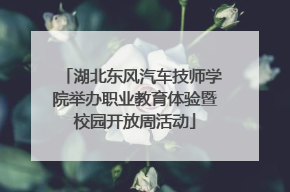 湖北东风汽车技师学院举办职业教育体验暨校园开放周活动