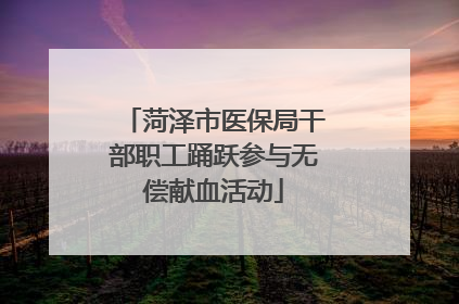 菏泽市医保局干部职工踊跃参与无偿献血活动