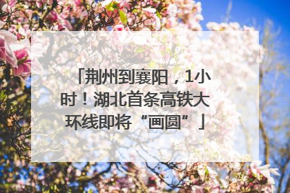 荆州到襄阳，1小时！湖北首条高铁大环线即将“画圆”