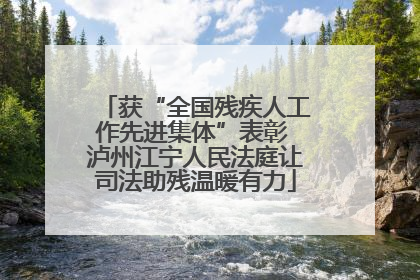 获“全国残疾人工作先进集体”表彰 泸州江宁人民法庭让司法助残温暖有力