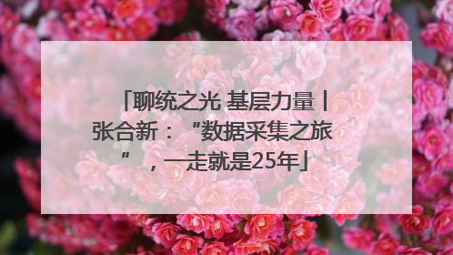 聊统之光 基层力量丨张合新：“数据采集之旅”，一走就是25年