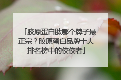 胶原蛋白肽哪个牌子最正宗？胶原蛋白品牌十大排名榜中的佼佼者
