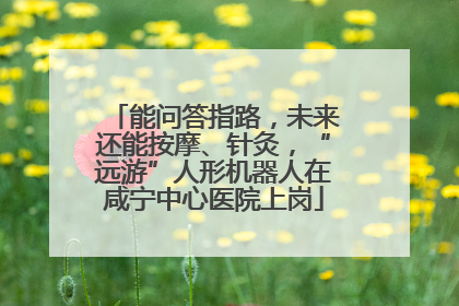 能问答指路，未来还能按摩、针灸，“远游”人形机器人在咸宁中心医院上岗