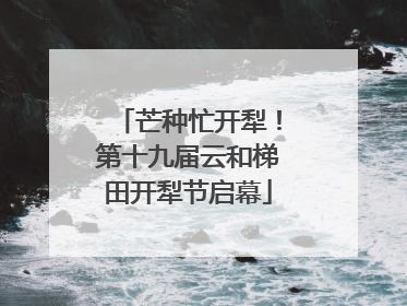 芒种忙开犁！第十九届云和梯田开犁节启幕