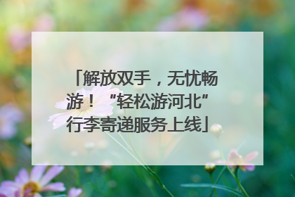 解放双手，无忧畅游！“轻松游河北”行李寄递服务上线