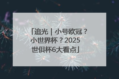 追光｜小号欧冠？小世界杯？2025世俱杯6大看点