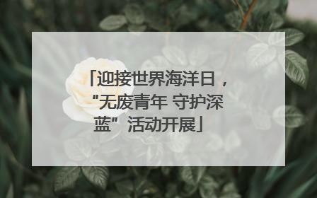 迎接世界海洋日，“无废青年 守护深蓝”活动开展