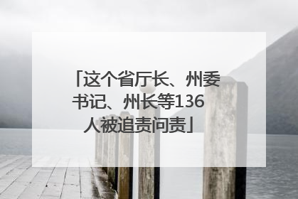 这个省厅长、州委书记、州长等136人被追责问责