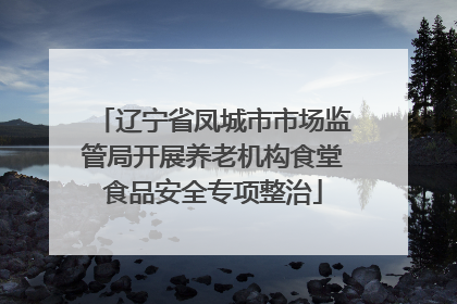 辽宁省凤城市市场监管局开展养老机构食堂食品安全专项整治