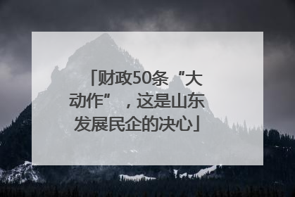财政50条“大动作”，这是山东发展民企的决心