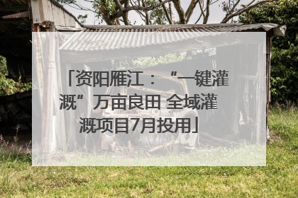 资阳雁江：“一键灌溉”万亩良田 全域灌溉项目7月投用
