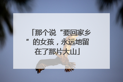 那个说“要回家乡”的女孩，永远地留在了那片大山