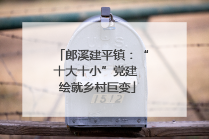 郎溪建平镇：“十大十小”党建 绘就乡村巨变