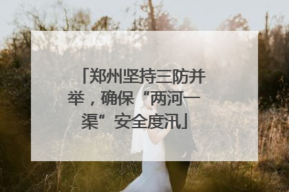 郑州坚持三防并举，确保“两河一渠”安全度汛
