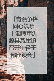 青燕争锋 同心筑梦丨淄博市沂源县燕崖镇召开年轻干部座谈会
