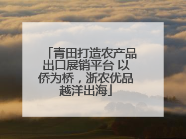 青田打造农产品出口展销平台 以侨为桥，浙农优品越洋出海