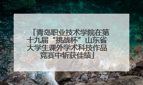 青岛职业技术学院在第十九届“挑战杯”山东省大学生课外学术科技作品竞赛中斩获佳绩